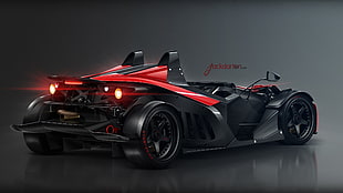 black and red car illustration, KTM X-Bow, vehicle, car