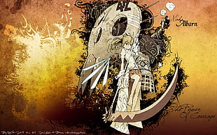 female anime character holding scythe illustration, Soul Eater, Maka, anime, anime girls