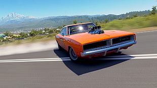 orange muscle car, Dodge, Dodge Charger, 1969 Dodge Charger R/T, charger HD wallpaper