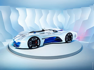 photography of white sportscar HD wallpaper