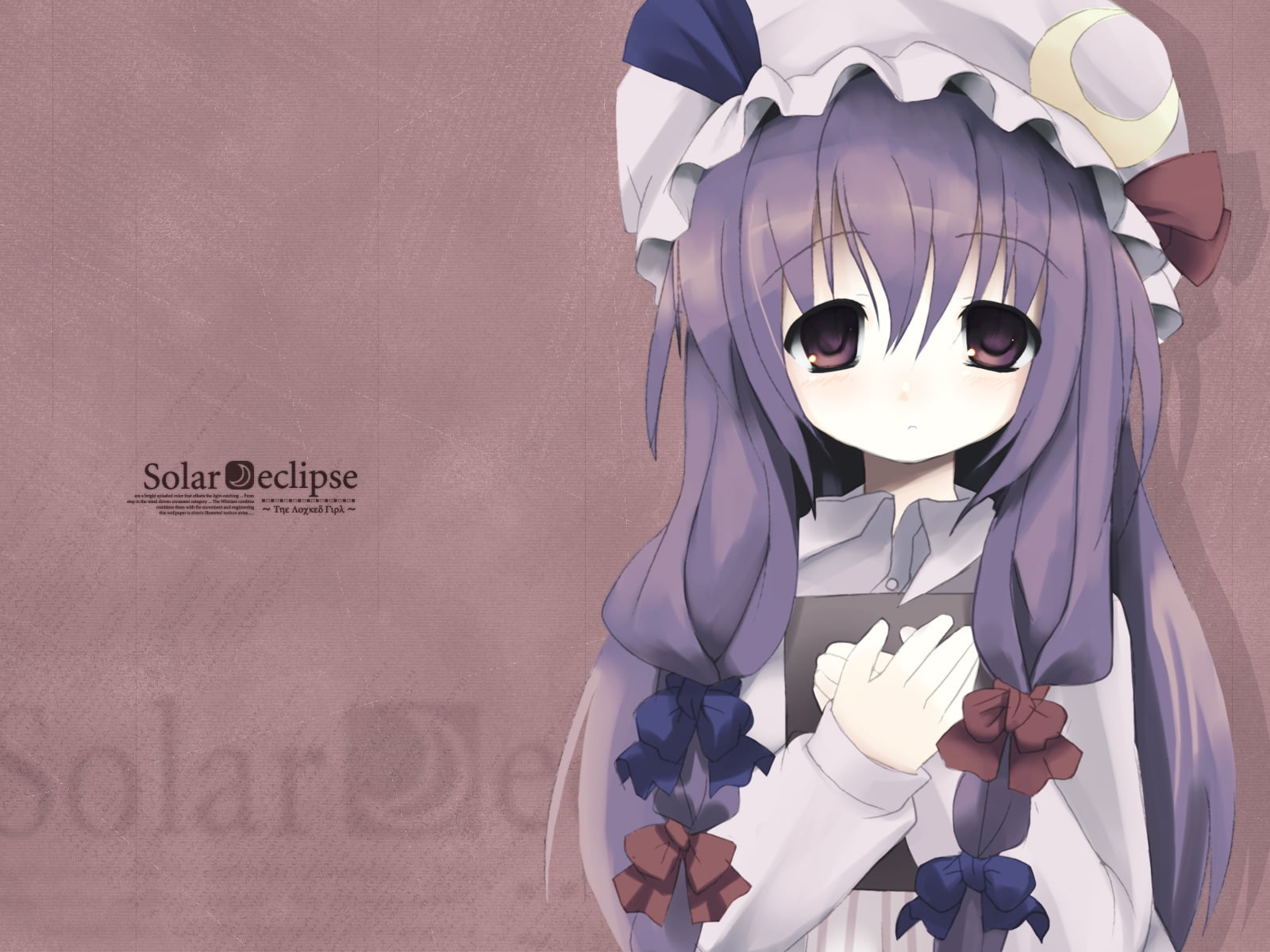 Solar Eclipse in purple hair character wallpaper