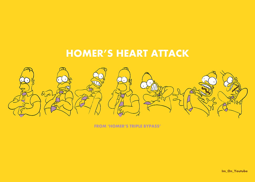 Homer's Heart Attact illustration HD wallpaper