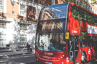 red and black Arriva bus