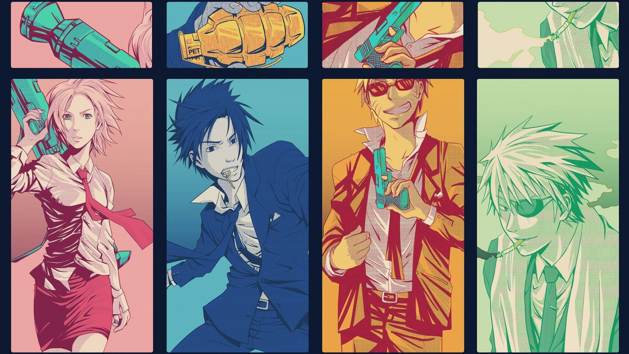 assorted anime characters illustration