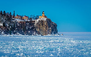 brown lighthouse, nature, photography, Split Rock Lighthouse, Lake Superior HD wallpaper