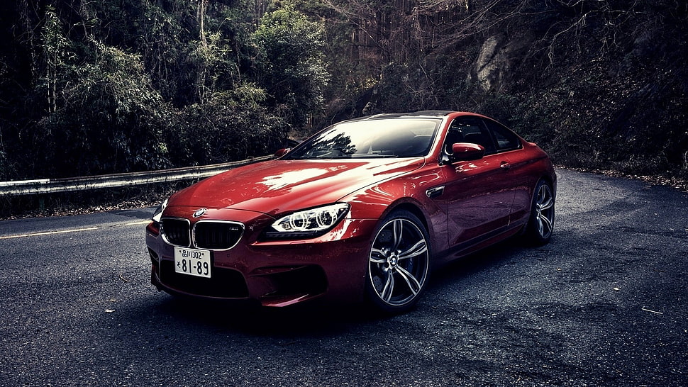 red BMW coupe, BMW HD wallpaper