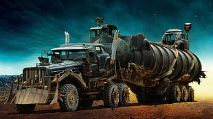 black truck illustration, Mad Max, Mad Max: Fury Road, car, Truck HD wallpaper