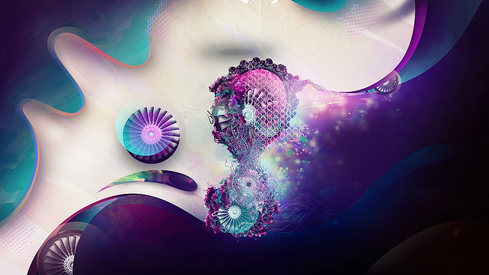 purple wave effect artowkr HD wallpaper