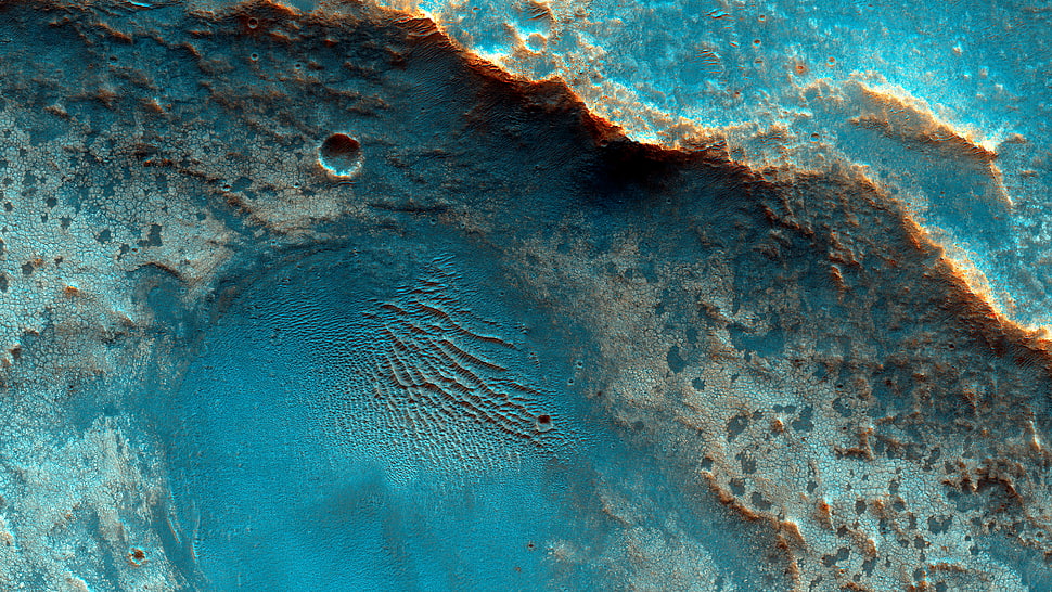aerial photo of body of water, Mars, dune, landscape, NASA HD wallpaper