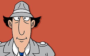 man in black suit illustration, Inspector Gadget, cartoon