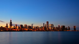 panorama photo of city, city, Chicago, Illinois, USA HD wallpaper