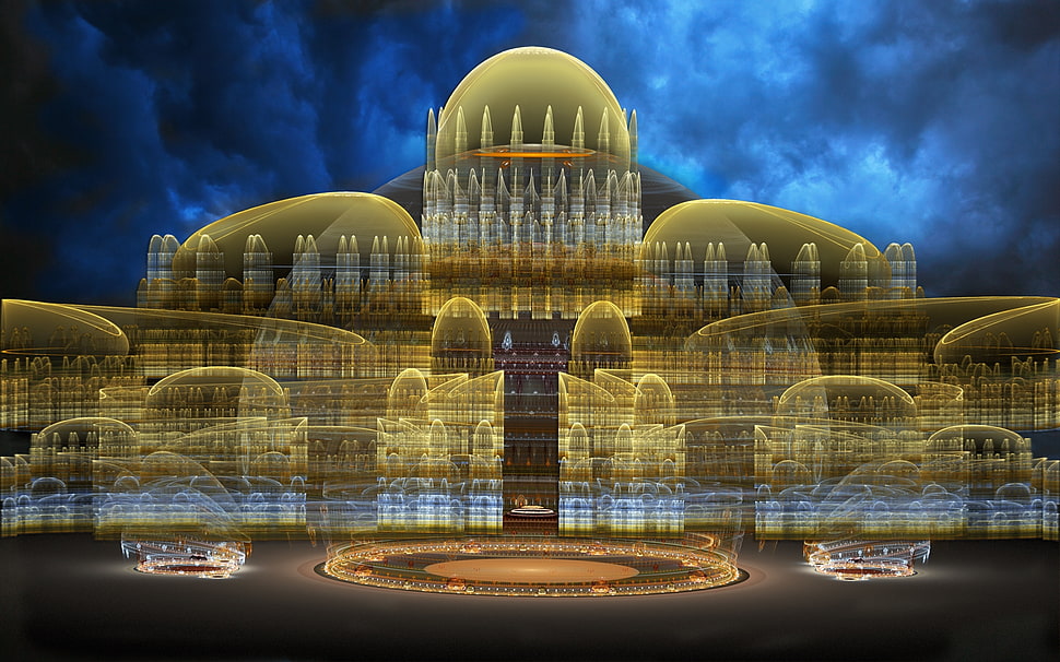 City​​,  Forms,  Scales,  Light HD wallpaper