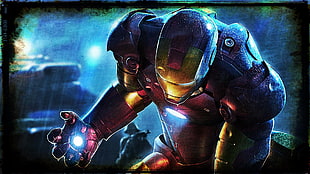 Iron Man digital illustration, Iron Man, grunge, artwork