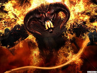 game application wallpaper, movies, The Lord of the Rings, The Lord of the Rings: The Fellowship of the Ring, Balrog HD wallpaper