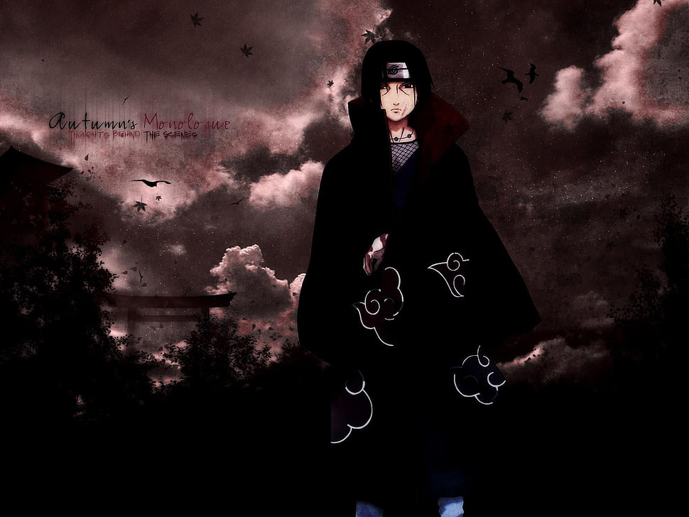 Uchiha Itachi wallpaper, Naruto Shippuuden, Uchiha Itachi, Akatsuki, clouds HD wallpaper