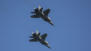 two gray fighting jets, military, military aircraft, Mikoyan MiG-31, air force
