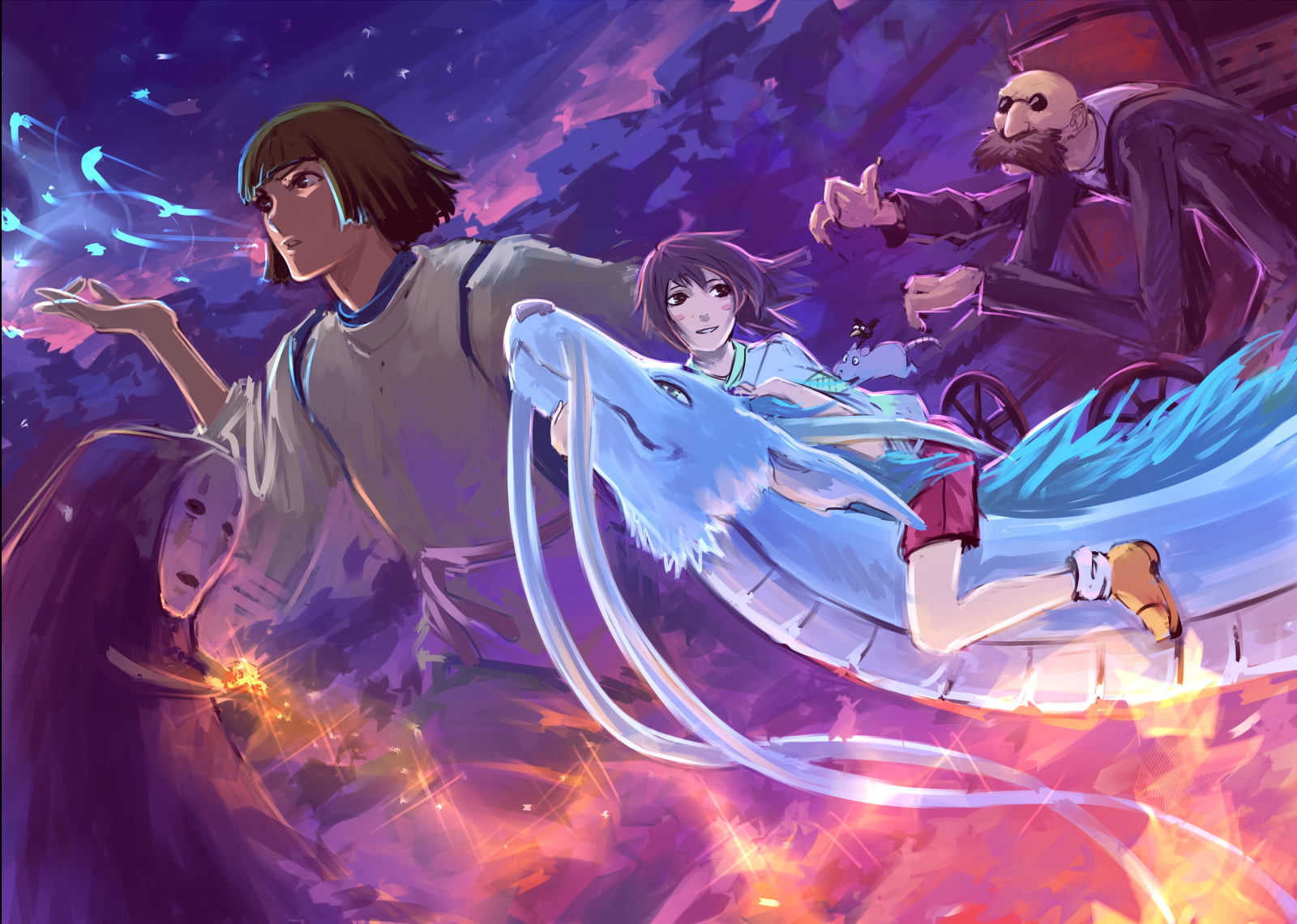 animated characters digital wallpaper, Studio Ghibli, Spirited Away, anime, Chihiro