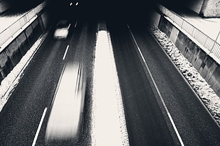 rapid transit, monochrome, traffic, road HD wallpaper