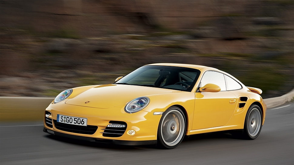 yellow Porsche Cayman coupe, Porsche 911, car, yellow cars HD wallpaper