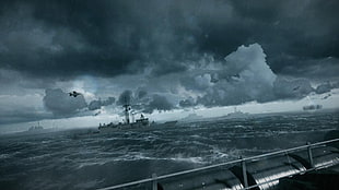 battleship on ocean wallpaper, warship, Battlefield 3