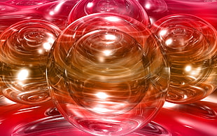 red and grey sphere decor HD wallpaper