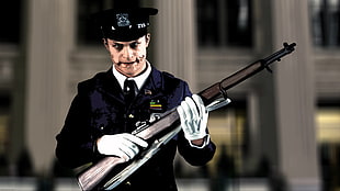 man holding rifle illustration, Joker, MessenjahMatt, The Dark Knight