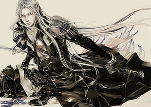 Zepherot illustration, anime, Final Fantasy VII, Sephiroth HD wallpaper