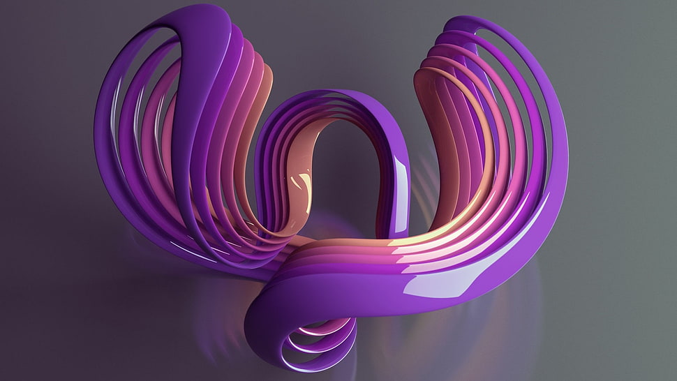 purple and pink digital wallpaper, abstract, 3D, Photoshop, shapes HD wallpaper
