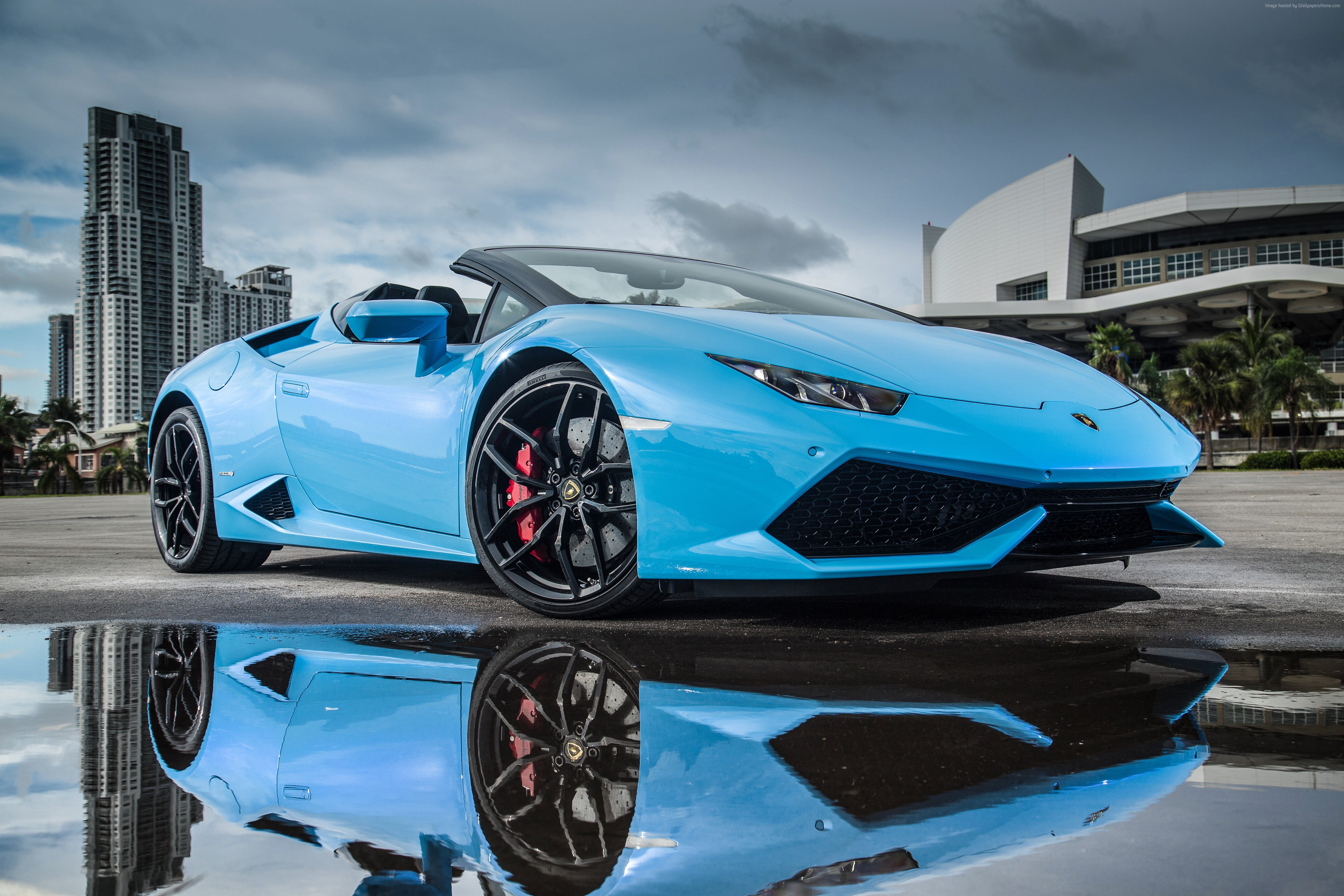 blue Lamborghini Huracan