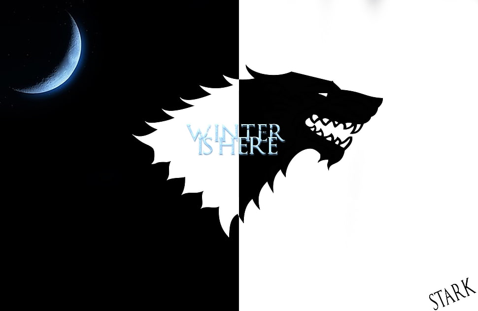 House Stark sigil wallpaper, Game of Thrones, wolf, winter HD wallpaper