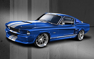 blue Ford Mustang coupe, Shelby the Worm That Lives in Jake's Viola, gt 500