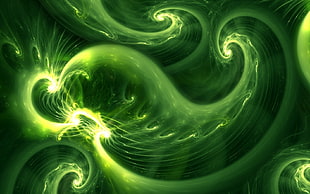 illustration of green light HD wallpaper