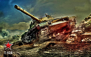 gray battle Tank illustration HD wallpaper