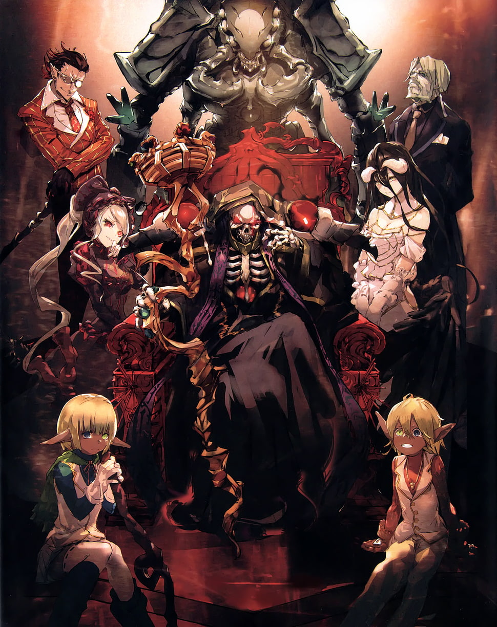 Overlord anime movie digital wallpaper, Cocytus (Overlord), Crossdress, horns, Demiurge (Overlord) HD wallpaper
