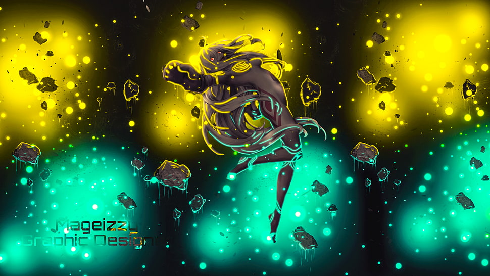 Deadman Wonderland graphic design digital wallpaper, blue, yellow, anime, Deadman Wonderland HD wallpaper