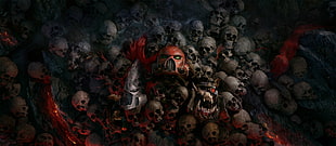 red and gray skull digital wallpaper, Warhammer 40,000, Dawn of War 3