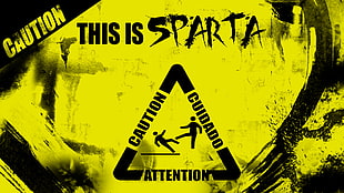 This is Sparta illustration, 300, warning signs, digital art