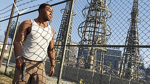 men's white tank top, Grand Theft Auto V, Grand Theft Auto V PC, PC gaming, Rockstar Games HD wallpaper