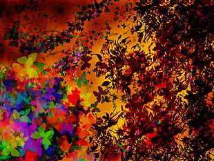multi color leaves illustration HD wallpaper