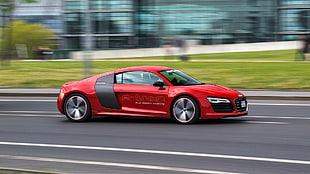 red coupe, Audi R8, car, Audi