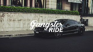 black coupe, car, tuning, lowrider, BMW HD wallpaper