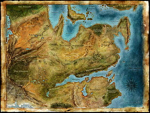 blue and brown map, map, Dragon Age