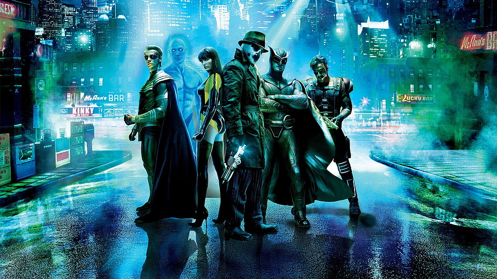 Watchmen digital wallpaper, Watchmen, Rorschach, Dr. Manhattan, Nite Owl HD wallpaper