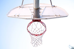 red and white basketball system
