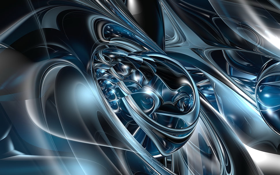 blue and black abstract wallpaper HD wallpaper