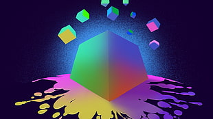 purple and pink cube illustration