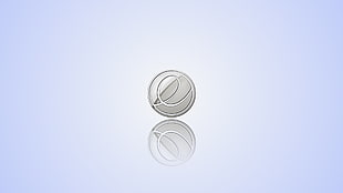 round silver logoh, Linux, elementary OS, simple background, artwork