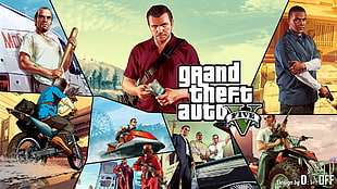 Grand Theft Auto Five game poster