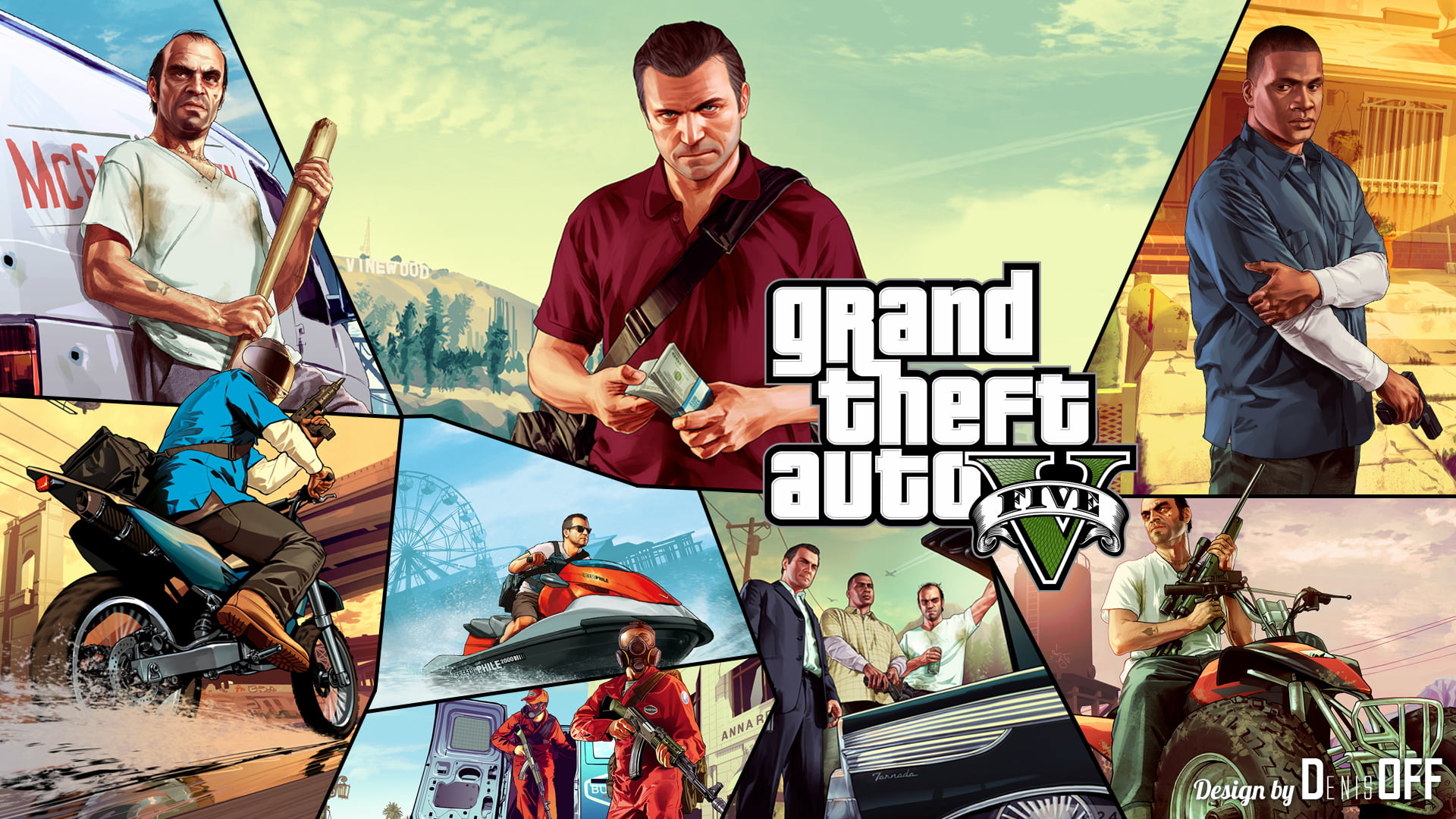 Grand Theft Auto Five game poster