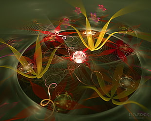 red, yellow and green abstract illustration